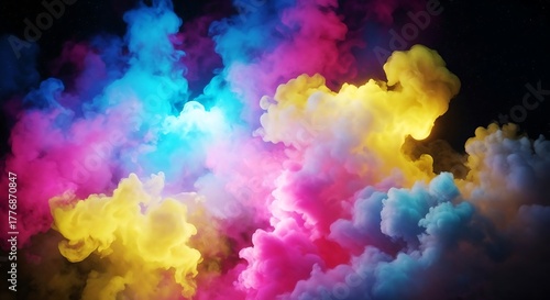 Clouds of bright color blending softly in dreamlike atmosphere.