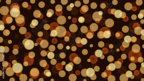 Gold and Orange Bokeh Lights Abstract Background