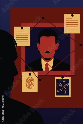 Detective Investigation Case Board Illustration