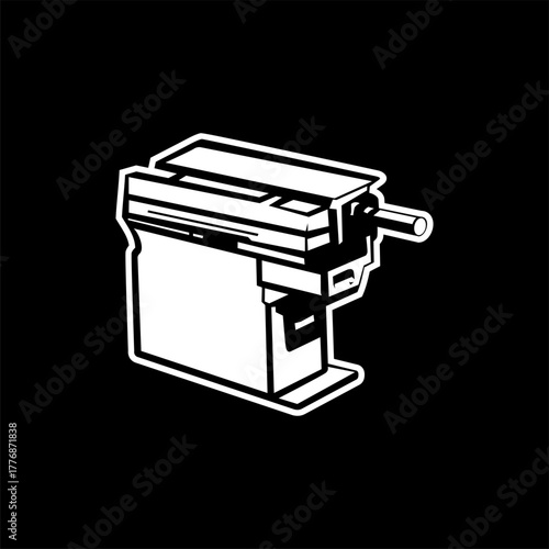 photocopier illustration logo design, typewriter, technology, vector, logo design, print, graphic, photocopier, paper, digital, document, sign, logo, office, photocopy, business, isolated, fax, techno