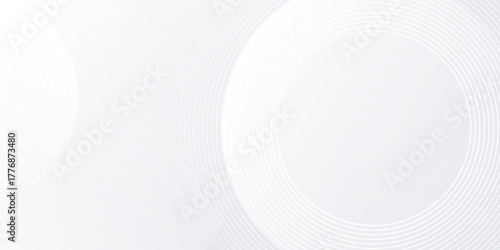 Simple white background with white circle lines digital future modern abstract