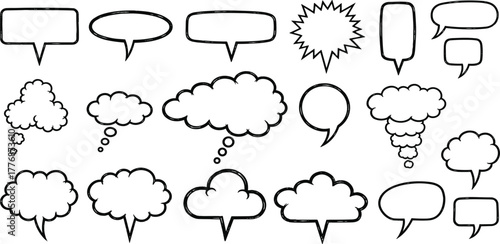 Diverse Collection of Speech Bubble Icons for Communication and Design Projects