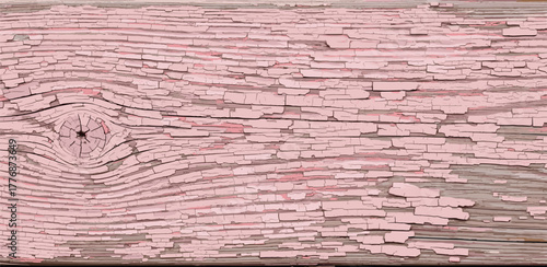 Weathered Pink Paint on Wood with Knot A Textured Abstract