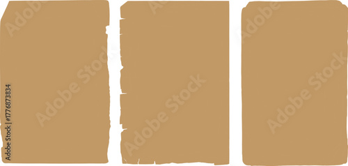 Torn Paper Scrap Collection Brown Ripped Texture Elements