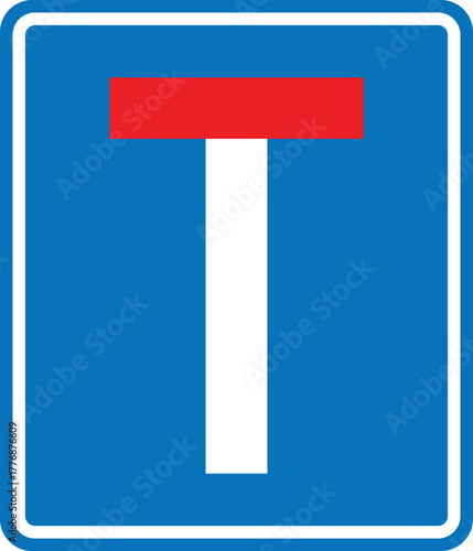 Dead end T-junction road sign transparent vector