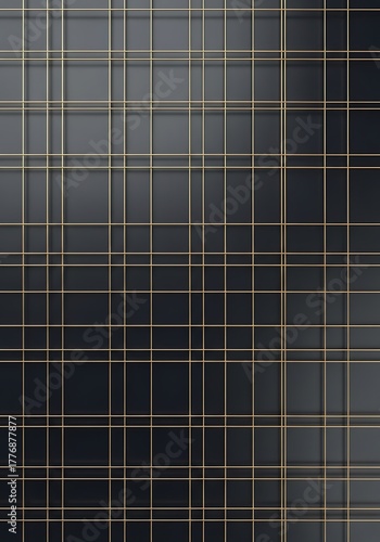 Wallpaper Mural Sophisticated black backdrop with gilded geometric grid and elegant lines Torontodigital.ca