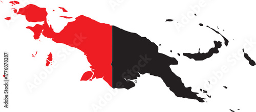 Vector Map of West Papua on New Guinea Island Silhouette 