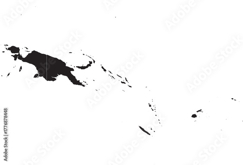 Vector Map of Malanesia Countries Isolated Editable Silhouette 