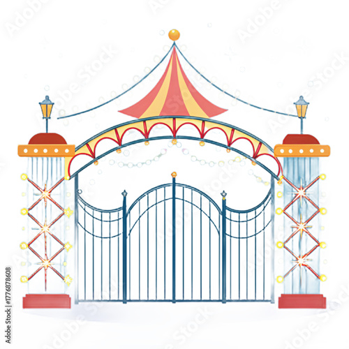 Step into a world of wonder with this illuminated carnival entrance gate, perfect for festive celebrations and magical events.