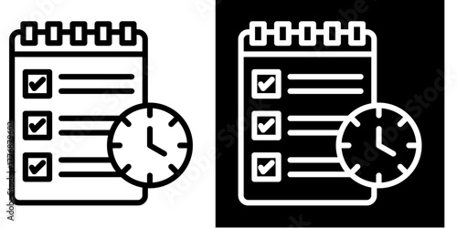 Daily Tasks  Icon Set White Style Collection
