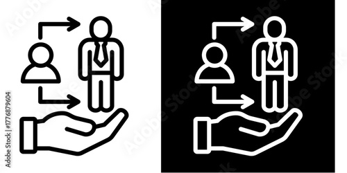 Entry-Level Role  Icon Set White Style Collection
