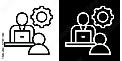 Coaching Session  Icon Set White Style Collection
