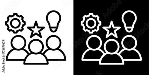 Group Activity  Icon Set White Style Collection
