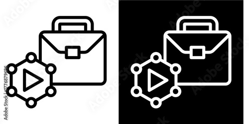 Job Simulation  Icon Set White Style Collection
