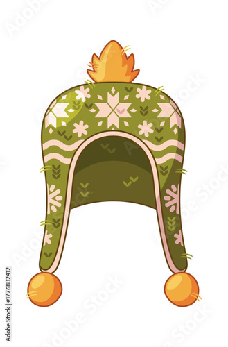 Cute winter hat with earflaps
