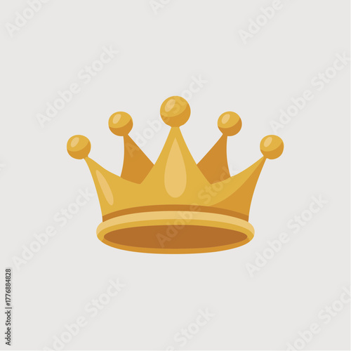 Golden crown with five rounded points on a light background.
