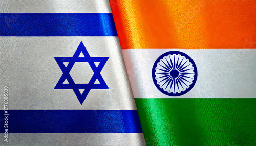 インドの国旗とイスラエルの国旗(India Flag & Israel flag.)
