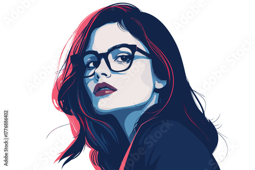 Business headshot of woman in business suit isolated illustration