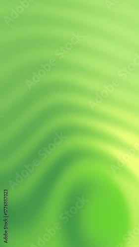 Abstract smooth background featuring a vibrant green and yellow tint Gradient with soft, flowing wavy lines, seamless looping