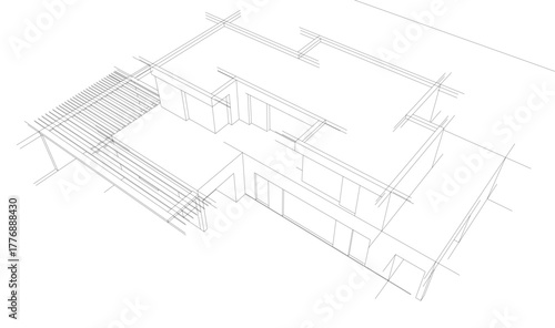 House sketch architectural 3d rendering