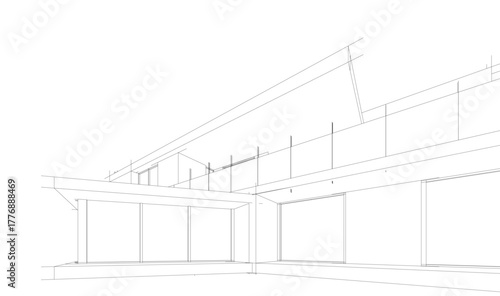 House sketch architectural 3d rendering