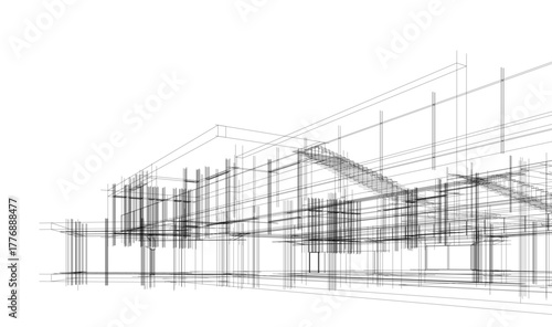 House sketch architectural 3d rendering