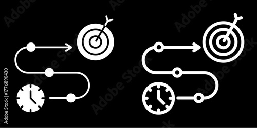 Success Timeline  Icon Set White Mix Style Collection