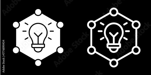 Innovation Hub  Icon Set White Mix Style Collection
