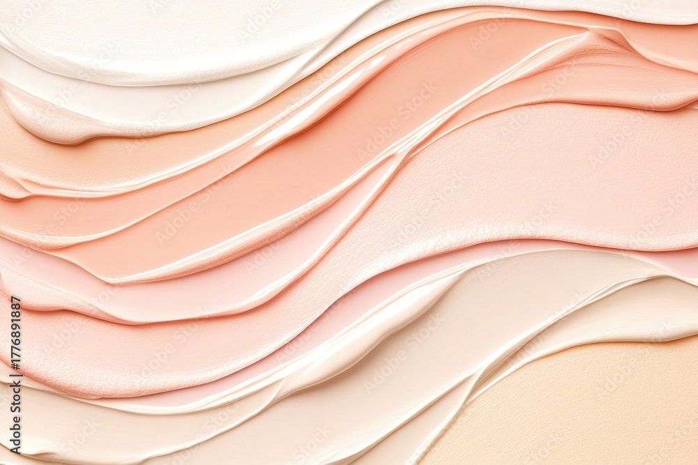 Obraz premium Cream texture cosmetic skincare layers with smooth soft beauty background for luxury moisturizer wellness product care highlighting delicate skin hydration and elegance