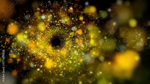 Luminous Microcosm: An Abstract Journey Through Sparkling Lights and Color Bursts, Showing Ethereal Depths and Captivating Visuals in a Cosmic Dance