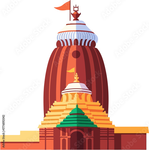 Jagannath Temple in Puri Odisha — Ancient Hindu Temple Architecture with Carved Stone Details and Ornate Tower Structure for Cultural Travel Design