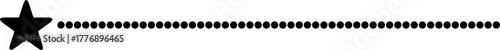 A simple black five-pointed star followed by a long horizontal dotted line, isolated on a white background.