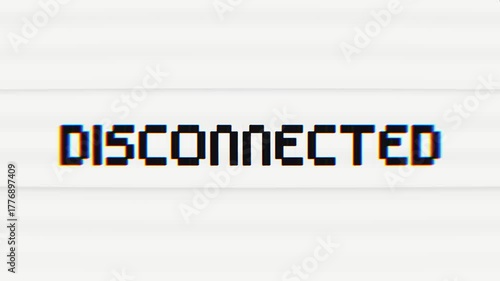 Disconnected text animation with Glitch ad VHS Effects. 4k footage video