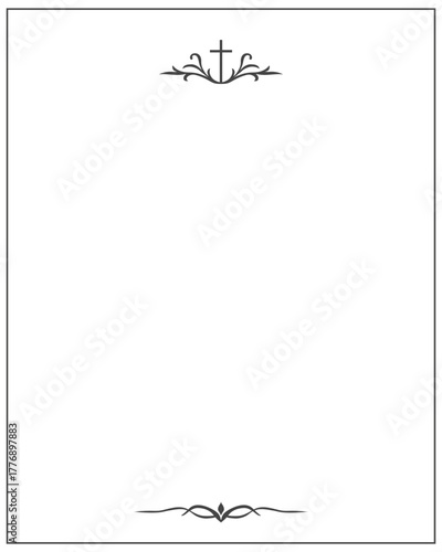 Blank Funeral Card with White Background and Photo Area