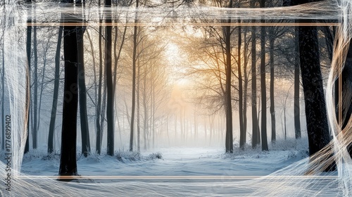 A forest with trees and snow