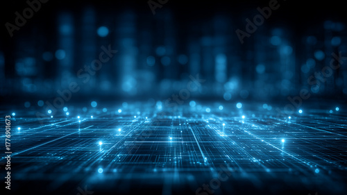 Connected data grid across a networked platform, conveying scalability, real time processing, and interoperable systems.
