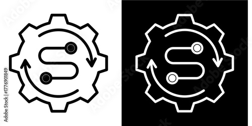 Automation Pipeline  Icon Set White Mix Style Collection
