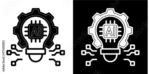 Process Intelligence  Icon Set White Mix Style Collection
