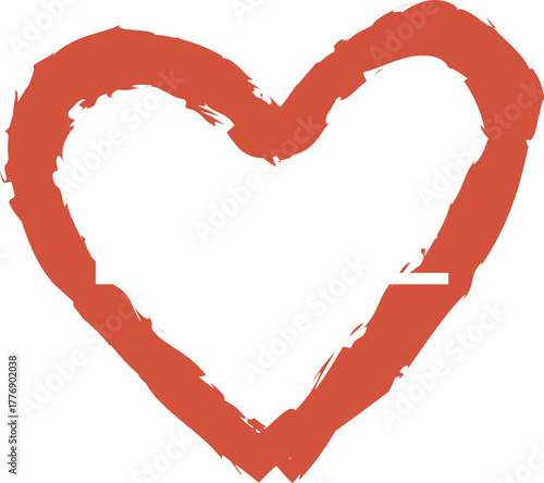 Grunge Brushstroke Heart Shape