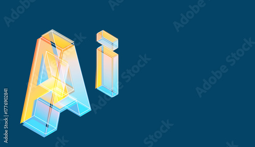 Overlapping Isometric Transparent 3D Typography with 