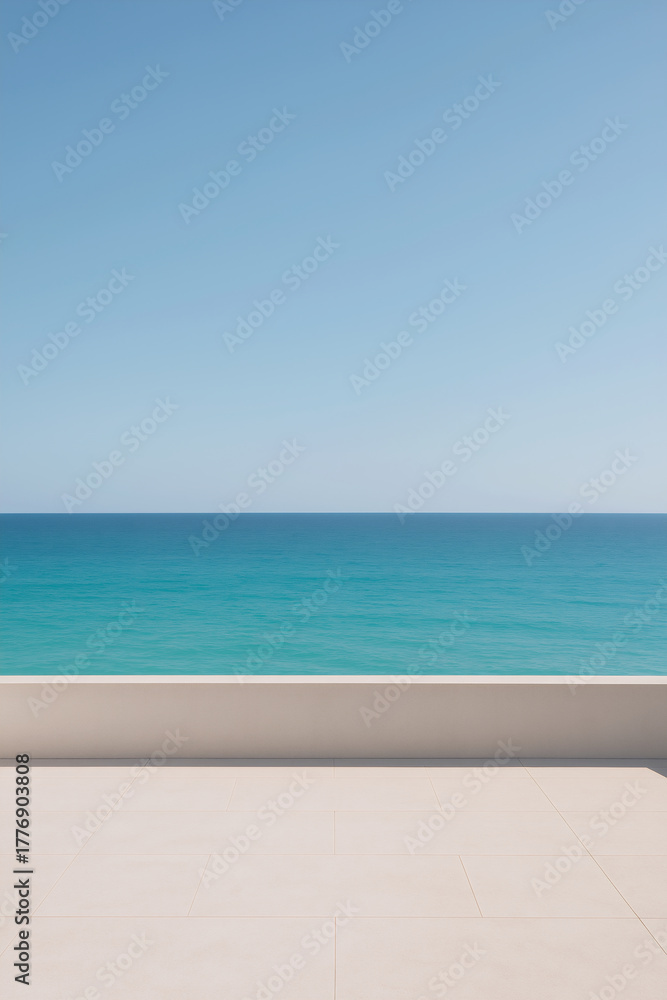 Fototapeta premium Minimal Terrace by the Sea