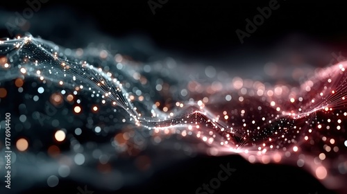 Abstract digital data stream, modern technology network concept, futuristic background, design