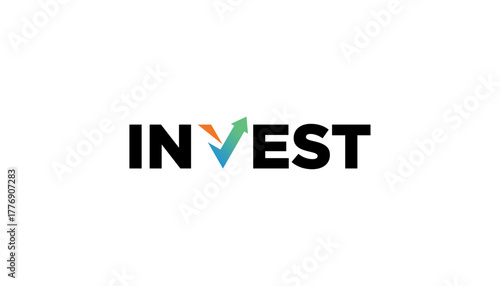 Modern growth investment logo design wordmark. Abstract arrow shapes logo design in letter V graphic vector illustration. Symbol, icon, creative.	