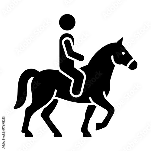 horseback riding glyph icon