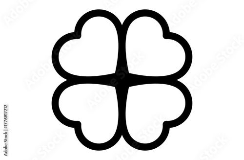 幸運を象徴するクローバーのシンプルアイコン