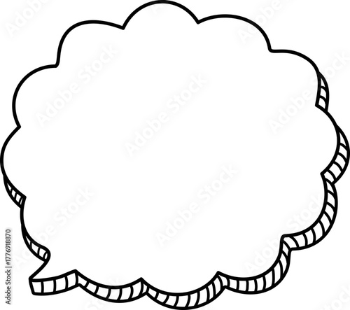 Cloud Speech Bubble – Hand-drawn Line Icon (SVG)