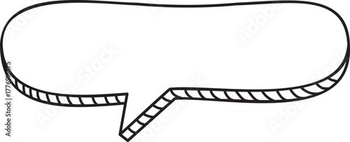 Long Rounded Rectangle Bubble – Line Icon (SVG)