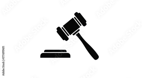 Symbolic depiction of a gavel on transparent background for legal and justice concepts