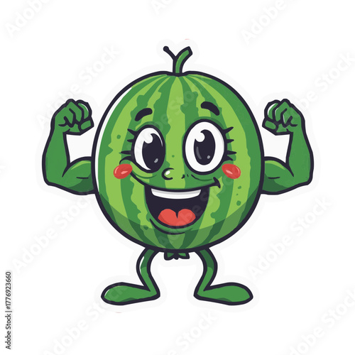 Wallpaper Mural Cute and Unique Watermelon Eating Character Image Stickers Torontodigital.ca