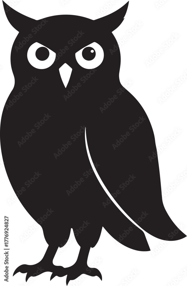 Fototapeta premium Flying Owl Silhouette Vector Illustration